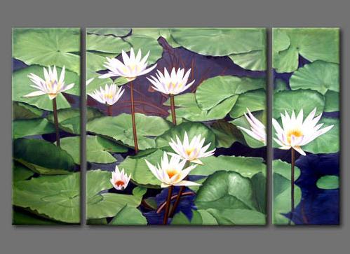 Dafen Oil Painting on canvas Water lily -set302